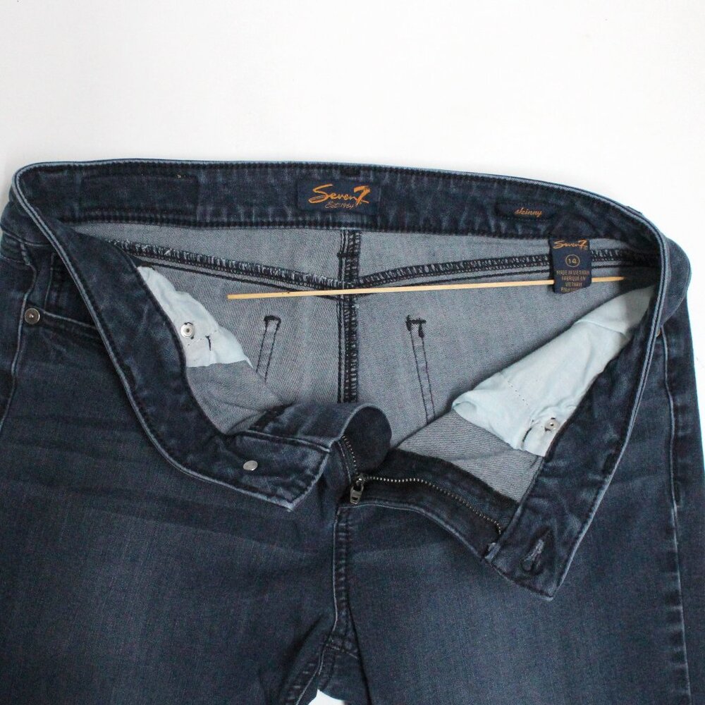 Women's Size 14 Skinny Seven7 Blue Jean Capri Pants - Picture 4 of 14